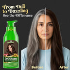 Herbishh Hair Color Shampoo - Magic Dye for Gray Hair, Lasting Color in Minutes - 500 Ml, 3-In-1, Ammonia-Free (Dark Brown)