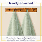 100% Organic Zero-Twist Cotton Towels - GOTS Certified Luxury Bath Towels - Ultra Soft & Plush 700GSM Long-Staple Cotton - 6 Piece Towel Set (Eucalyptus Green)