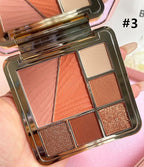 All-in-One Eyeshadow Palette, 7 Colors Eye Shadow Palette, Glitter, Matte, Shimmer Eyeshadows, Blush, Highlighter Contour Makeup Palettes, Highly Pigmented Waterproof Long Lasting. (Color 3)