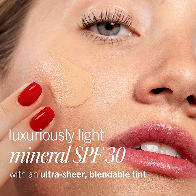 First Aid Beauty - Weightless Liquid Mineral Sunscreen with Zinc Oxide Broad Spectrum SPF 30, Luxuriously Light Ultra Sheer Tint for Everyday Use, Non-comedogenic, Safe for Sensitive Skin, 1.5 oz