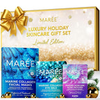 MAREE Holiday Skincare Gift Set — Under Eye Patches, Collagen Face Mask & Cute Pimple Patches for Face — Christmas Gifts & Stocking Stuffers for Women and Men — Top Christmas Gifts for Mom & Coworkers