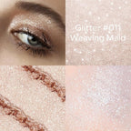 KYDA Single Glitter Eyeshadow, Pale Champagne Sheer Glow Eyeshadow, Ultra-fine Lightweight Powder, Multiuse Blendable Formula, Daily Glossy Eyes Makeup, Weaving Maid