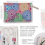 3 Swords Germany - brand quality 6 piece manicure pedicure kit set for professional finger & toe nail care with synthetic leather case - Made in Germany - colored