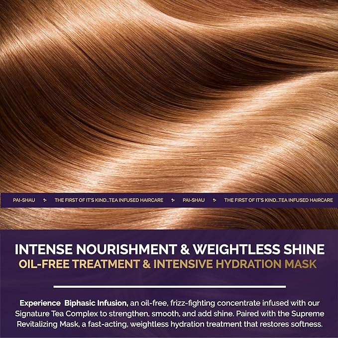 Pai-Shau Biphasic Infusion and Supreme Revitalizing Mask - Oil-Free Hair Rejuvenating Serum and Repairative Hair Treatment Suitable for All Hair Types
