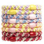 J.CARP 8Pcs Mixed color Hair Ties for Women Girls, Elastics Hair Bands Ponytail Holders, No Damage No Crease Hair Elastics, Perfect for Girls and Women with Thick or Curly Hair, Style 06