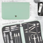 3 Swords Germany - brand quality 16 piece manicure pedicure grooming kit set fashion leather case mint, Made in Germany