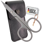 3 Swords Germany - brand quality STAINLESS STEEL INOX CURVED COMBINED CUTICLE & NAIL SCISSORS (1 PIECE) with case for manicure pedicure - nail care by 3 Swords - Made in Germany
