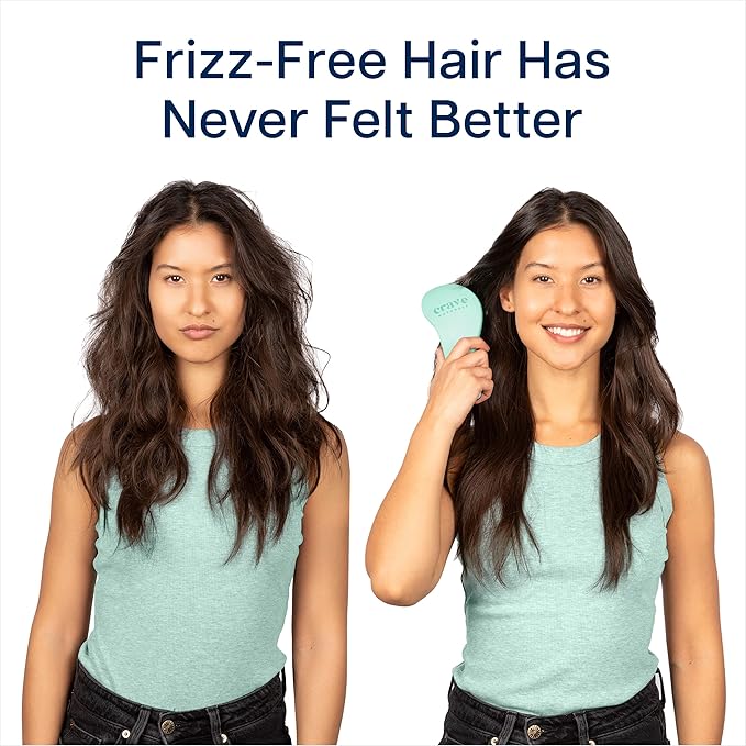 Crave Naturals Glide Thru Detangling Hairbrush That Glides Through Tangles for Wet, Dry and Damaged Hair - Gentle Detangler Styling Tool for Adults, Kids, Men and Women - 7.5 x 3 in, Turquoise