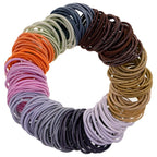 216-Piece Hair Ties, 4mm Hair Elastics, No Metal Ponytail Holders for Women, Durable for Thick, Curly and All Hair Types-Neutral Solids & Stripes