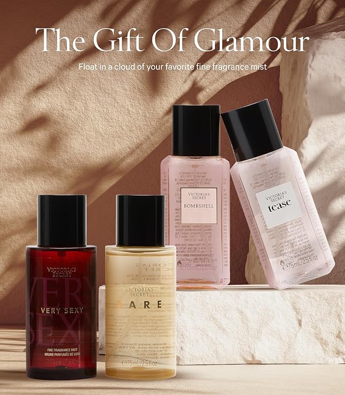 Victoria's Secret Fine Fragrance Mini Mist Gift Set, 4 Piece, Assorted Scents