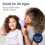 Crave Naturals Glide Thru Hair Brush - Detangler Brush for Curly, Straight, Wet or Dry Hair - Gentle Detangling Brushes for Adults, Kids, Toddlers - Hair Accessories for Women, 7.5x3 - Purple