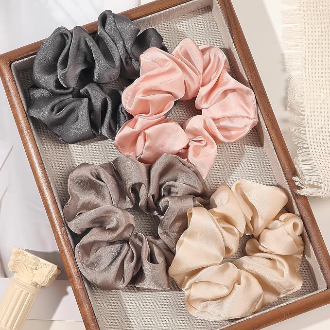 Hair Scrunchies for Women - Hair Ties No Damage Both for Thick Hair or Thin Hair Curl Hair No Crease Scrunchies Ponytail Holder No Hurt Your Hair