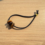 Elastic Hair Tie for Women Real Gemstone beads Ponytail Holders Hair Accessories hair elastic tie for Women Men (Tiger Eye)