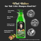 Herbishh Hair Color Shampoo for Gray Hair – Natural Hair Dye Shampoo – Colors Hair in Minutes – Lasts Up To 3-4 Weeks – 500ML – 3-In-1 Hair Color – Colors, Cleanses, and Conditions (Black)