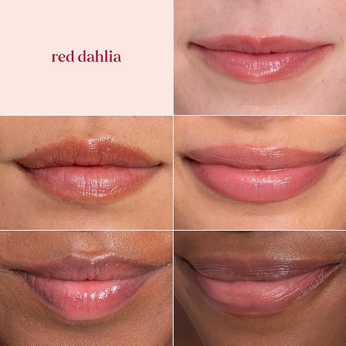 Burt's Bees Lip Tint Balm Stocking Stuffers Gifts, Long Lasting 2 in 1 Duo Tinted Balm Formula, Color Infused with Hydrating Shea Butter for a Natural Looking Buildable Finish, Red Dahlia (2-Pack)