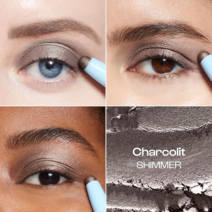 ALLEYOOP 11th Hour Cream Eye Shadow Sticks - Charcolit (Shimmer) - Award-winning Eyeshadow Stick - Smudge-Proof and Crease Proof for Over 11 Hours - Easy-To-Apply and Compact for Travel, 0.05 Oz