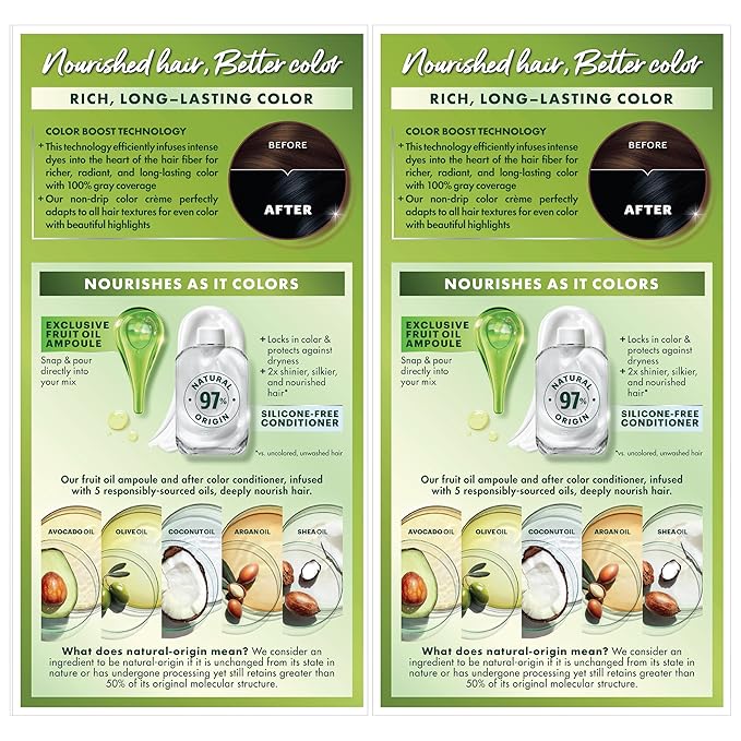 Garnier Hair Color Nutrisse Nourishing Creme, 11 Blackest Black (Peppercorn) Permanent Hair Dye, 2 Count (Packaging May Vary)