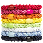 AXEN 8PCS Elastic Hair Tie for Women Girls, Cotton Bands Soft Woven Ponytail Holders for Thick Hair and Curly Hair, Mixed Colors