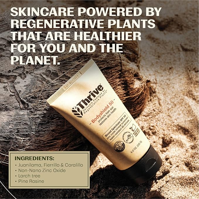 Thrive Natural Care Reef Safe Sunscreen SPF50 - Hawaii 104 Reef Act Compliant - Mineral Sunscreen Non-Nano Zinc Oxide - Vegan, (5.8 Oz (Pack of 2))