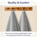 100% Organic Luxury Bath Sheets - GOTS Certified - Extra Large 35x70 Inches (Pack of 2) Zero-Twist, Long-Staple Cotton Bath Sheet Set (Pewter Grey)