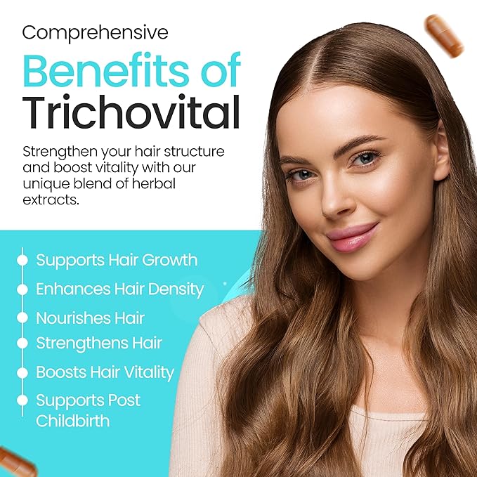 Advanced Hair Growth Supplement - Biotin, Collagen, Zinc & Essential Vitamins for thicker, fuller, Stringer Hair - 120 Capsules