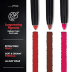Pink Lip Liner – Creamy, High-Pigment Matte Color, Retractable - Long-Lasting & Non-Drying Makeup Lip Liner with Smooth Application for Defined Lips - No Feathering or Fading (Legend)