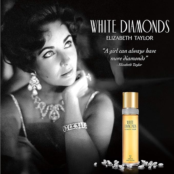 Elizabeth Taylor White Diamonds Eau de Toilette Set for Women, Moisturizing Body Shower Gel, Body Cream, Floral Scent, Spray Spray, Women's Fragrance, Based on Invigorating Notes