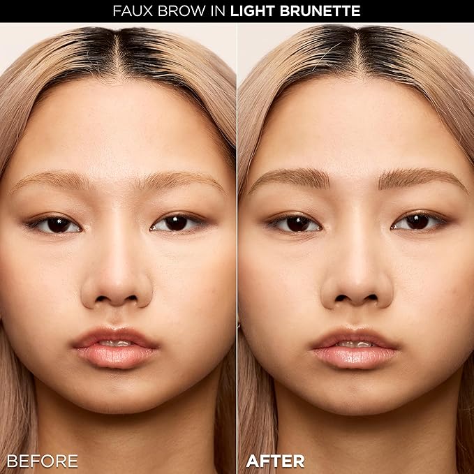 L'Oreal Paris Faux Brow, Hair-Like, Filling Eyebrow Pen with Double-Brush Tip, Fast & Precise Eyebrow Makeup, Mahogany, 0.04 Fl Oz