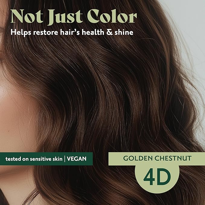 Herbatint Permanent Hair Dye For Women - 4D Golden Chestnut - For Up To 100% Gray Coverage of Resistant Gray Hair - Ammonia-Free, Alcohol-Free & Vegan - Salon Influenced Hair Color 5.75 fl oz