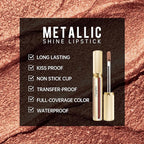 Chocolate Lipsticks for Women Metallic Lipstick Long Lasting Non Stick Cup Lip Gloss, Shimmer Lightweight Hydrating Full Coverage Lip Color, DP109 Candy