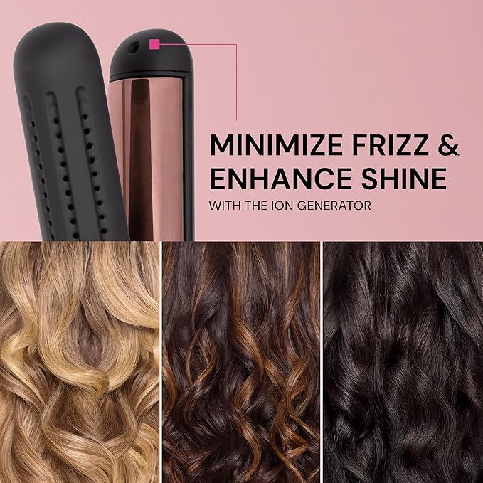 L'ANGE HAIR Le Duo Flex 360° Airflow Titanium Styler | Curling Iron with Adjustable Settings Creates Waves | Air Flow Styler Enhances Volume Locks | Dual Voltage Tool for All Hair Types (Black)