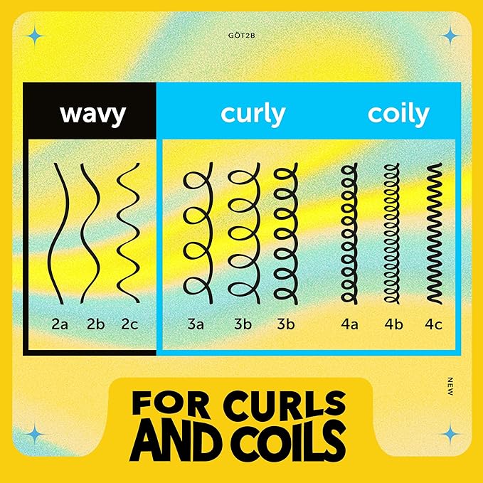 Got2b Curled Hair Spray Oil, 4oz, for curl types 3-4, curly and coily hair, helps control frizz and nourishes the scalp