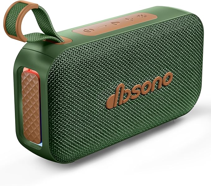 Bluetooth Speaker White Elephant Gifts: Christmas Stocking Stuffers for Men Adults Teens, 30H Playtime, Portable Wireless Speakers, Powerful Bass, Lightshow, Birthday Beach Vacation Essentials, Green