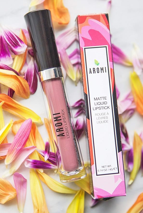 Aromi Matte Liquid Lipstick | Long-Lasting, Dusty Rose Lip Color for Women, Rosy Nude Shade, Vegan, Waterproof, Long Wear (Berry Nude)