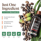 Kreyol Essence - 2 Oz Original Haitian Black Castor Oil, Glass Bottle - Thicker Brows & Longer Eyelashes, Paraben Free, Natural Ingredients