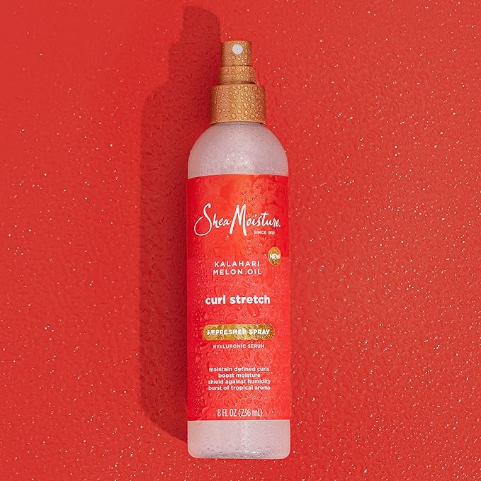 SheaMoisture Curl Stretch Refresher Spray Kalahari Melon Oil and Marula Oil Between Wash Style Stretcher Boosts Hydration, Fights Humidity and Frizz with Hyaluronic Serum 8 Fl Oz