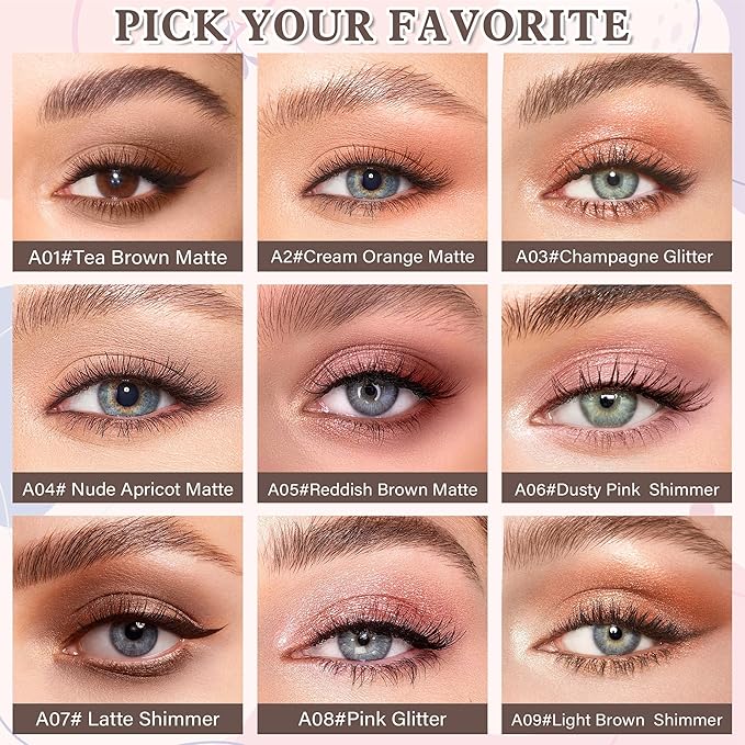 Champagne Glitter Single Eyeshadow Makeup Powder Palette,High Pigment Blendable Formula Eye Make-up for Women,Neutral EyeShadow,sombras para ojos，Longwear Waterproof,Vegan&Cruelty-Free