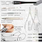 3 Swords Germany - brand quality 16 piece manicure pedicure grooming kit set fashion leather case mint, Made in Germany