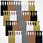 79STYLE 100pcs Neutral Color Elastic Ribbon Hair Ties No Crease Knotted Ponytail Holders Fabric Hair Ties For Women Fine Curly Hair (Neutral Colors)