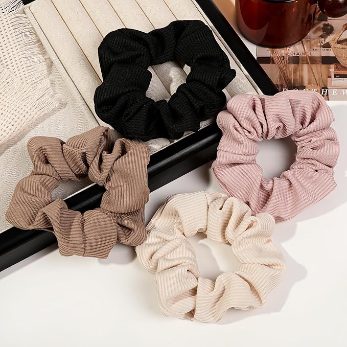 8 Hair Scrunchies for Women - Hair Ties No Damage Both for Thick Hair or Thin Hair Curl Hair No Crease Scrunchies Ponytail Holder No Hurt Your Hair