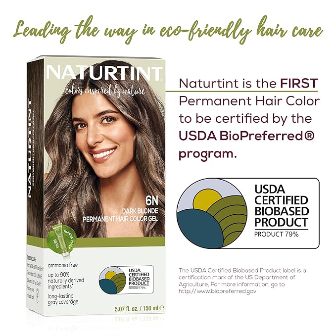 Naturtint 6N Dark Blonde Permanent Hair Color (Pack of 6), Ammonia Free, Vegan, Cruelty Free, up to 100% Gray Coverage, Long Lasting Results (Packaging may vary)