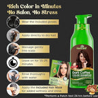 Herbishh Hair Color Shampoo for Gray Magic Dye Colors in Minutes Long Lasting 500ml 3-In-1 Color Ammonia-Free (Dark Coffee)