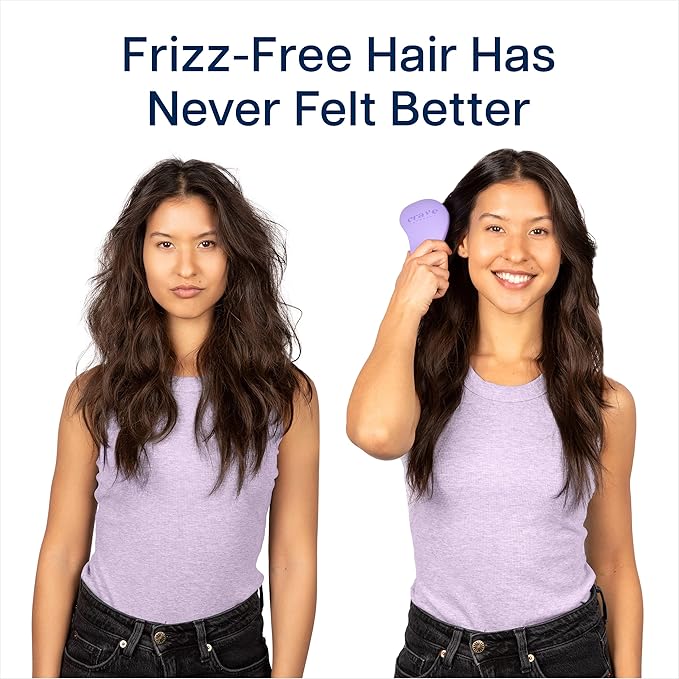 Crave Naturals Glide Thru Hair Brush - Detangler Brush for Curly, Straight, Wet or Dry Hair - Gentle Detangling Brushes for Adults, Kids, Toddlers - Hair Accessories for Women, 7.5x3 - Purple
