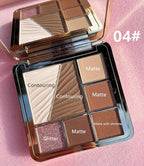 All-in-One Eyeshadow Palette, 7 Colors Eye Shadow Palette, Glitter, Matte, Shimmer Eyeshadows, Blush, Highlighter Contour Makeup Palettes, Highly Pigmented Waterproof Long Lasting. (Color 4)