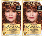 L'Oreal Paris Superior Preference Luminous Fade-Defying Permanent Hair Color, Hair Dye For Up to 9 Weeks of Radiance, Light Auburn 6R, 1 Hair Dye Kit (Pack of 2)