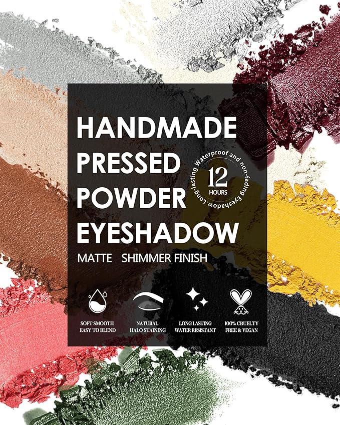 Dark Blue Eyeshadow Matte Handmade Pressed Eyeshadow Palette With No Creasing High Pigmented Long Lasting Blue Eye Shadow (DarkBlue)