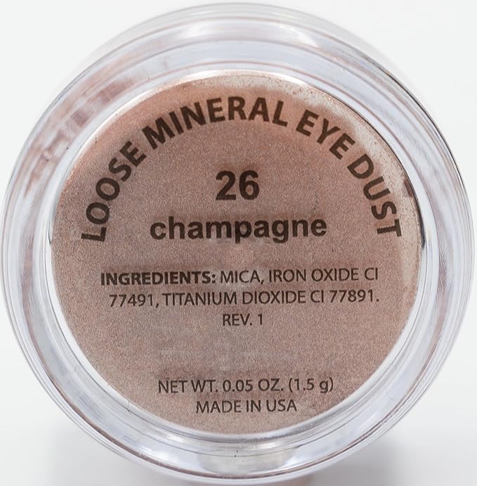 Champagne Light Gold Metallic Bronze Nude Beige Single Loose Powder Eyeshadow; Vegan, Talc & Paraben Free, No Animal Testing & Cruelty Free