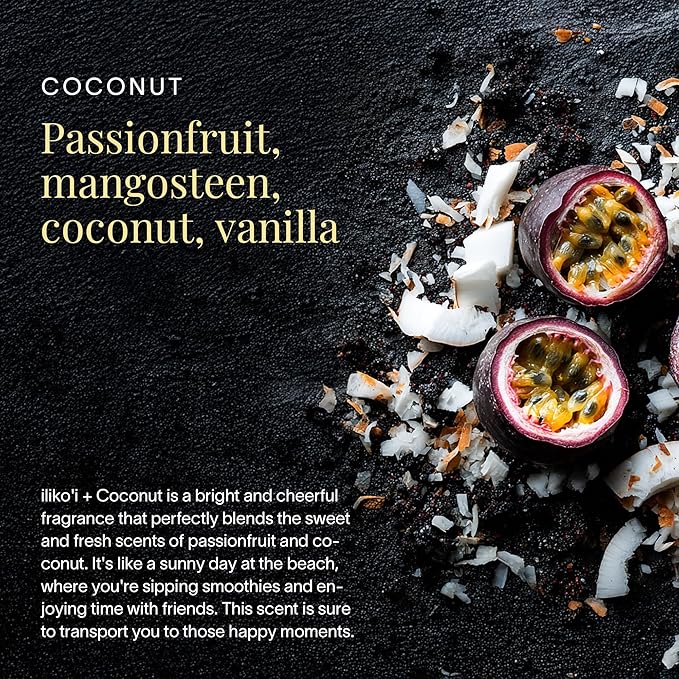 Lilikoi Coconut Body and Hair Mist from Hawaii, Hair Perfume for a Light, Hydrating Refresh, Body Mist for Women and Men, Alcohol-Free, With Moisturizing Hyaluronic Acid & Glycerin, 3.4 oz