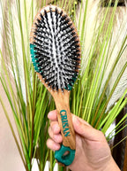 CRISAN Everlasting Hair Brush, Hand Carved Oak Wood and Resin Handle, 3 Interchangeable Bristles - Mixed, Boar, and Nylon (Alexandrite)