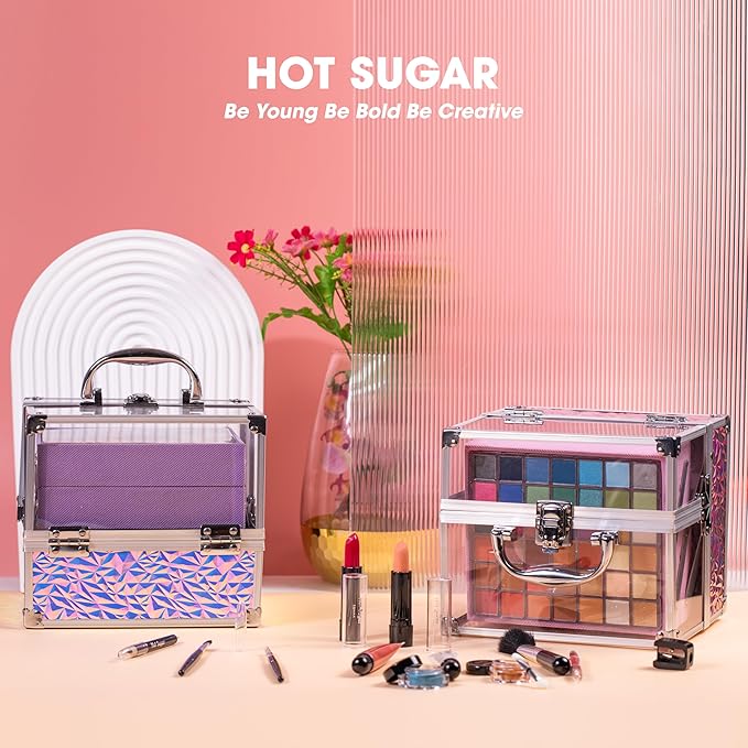 Hot Sugar Teen Makeup Kit for Girls 13-15, Kids Makeup Kit, Makeup Gift Set for Birthday Parties Makeovers & Christmas (Purple)